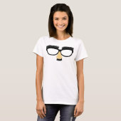 Funny bril met snor en neus t-shirt (Voorkant volledig)