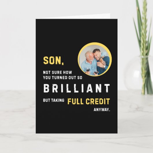 Funny Brilliant Son Photo Carte Anniversaire (Devant)