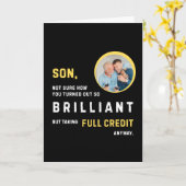 Funny Brilliant Son Photo Carte Anniversaire (Fleur jaune)