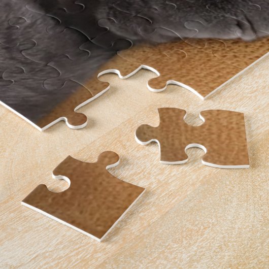 Funny British cat and christmas tree Legpuzzel (Zijkant)