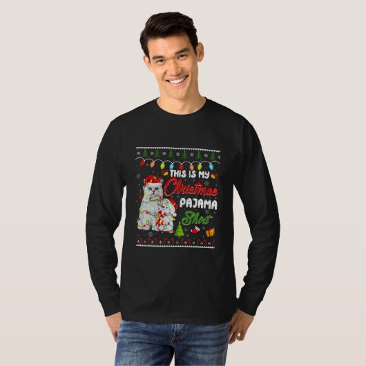 Funny British Longhair This Is My Christmas T-shirt (Voorkant volledig)