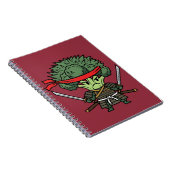 Funny Broccoli Samurai Warrior Japanese Art Illust Notitieboek (Rechterzijde)