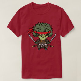 Funny Broccoli Samurai Warrior Japanese Art Illust T-shirt