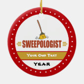 Funny Broom Sweeping Keramisch Ornament (Achterkant)