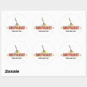 Funny Broom Sweeping Ronde Sticker (Vel)