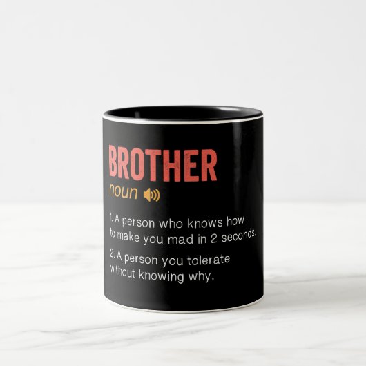 Funny Brother Definition Two-Tone Coffee Mok (Center)
