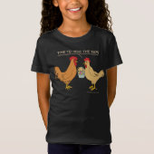 Funny Brown Chicken Easter Hunt Cartoon T-shirt (Voorkant)