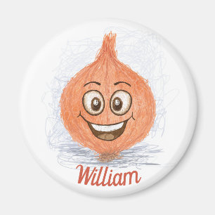 Funny brown onion tekening douanenaam magneet