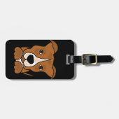 Funny Brown Pitbull Puppy Dog Bagagelabel (Voorkant horizontaal)