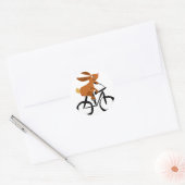 Funny Brown Rabbit Riding Bicycle Ronde Sticker (Envelop)
