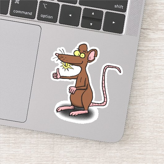 Funny brown rat cartoon afbeelding sticker (Detail)