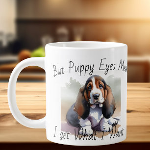 FUNNY Browns White PUPPY Aquarelle Spécialité Mug