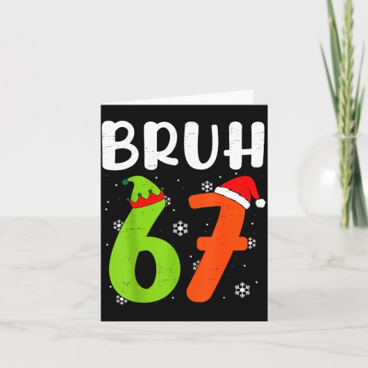 Funny Bruh 67 Christmas Pajamas Six Seven Xmas 6-7 Kaart (Voorkant)
