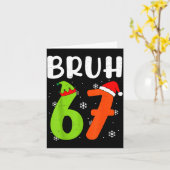 Funny Bruh 67 Christmas Pajamas Six Seven Xmas 6-7 Kaart (Gele Bloem)