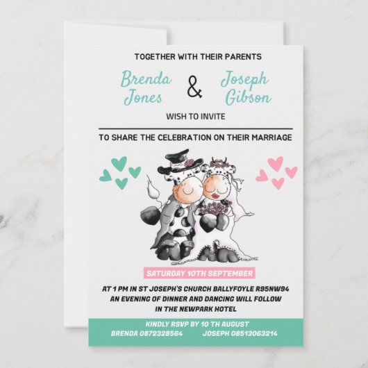 Funny bruiloft Uitnodiging met Koeien (Achterkant)