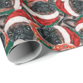 Funny Brussels Griffon Kerstmis Cadeaupapier (Rol Hoek)