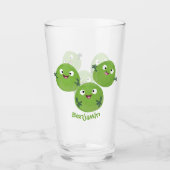 Funny Brussels spruitgroenten cartoon Glas (Voorkant)