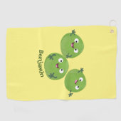 Funny Brussels spruitgroenten cartoon Golfhanddoek (Horizontaal)
