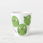 Funny Brussels spruitgroenten cartoon Latte Mok (Voorkant)