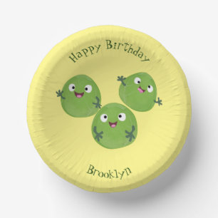 Funny Brussels spruitgroenten cartoon Papieren Kommen