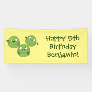 Funny Brussels spruitgroenten cartoon Spandoek