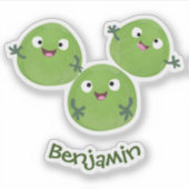 Funny Brussels spruitgroenten cartoon Sticker (Voorkant)