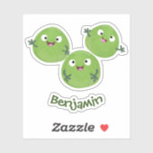 Funny Brussels spruitgroenten cartoon Sticker (Vel)