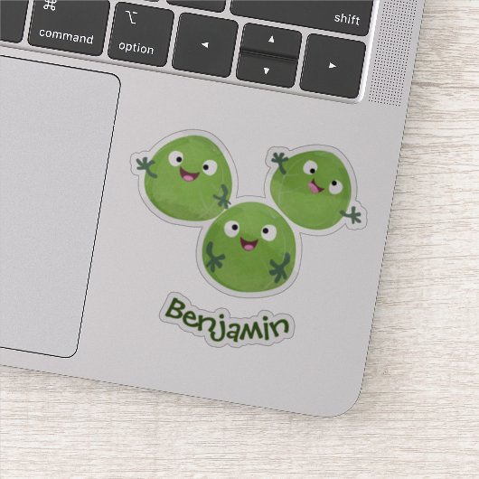 Funny Brussels spruitgroenten cartoon Sticker (Detail)