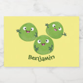 Funny Brussels spruitgroenten cartoon Voedselcontainer Etiket (Enkel label)