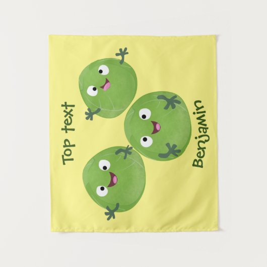 Funny Brussels spruitgroenten cartoon Wandkleed (Voorkant)