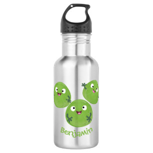 Funny Brussels spruitgroenten cartoon Waterfles