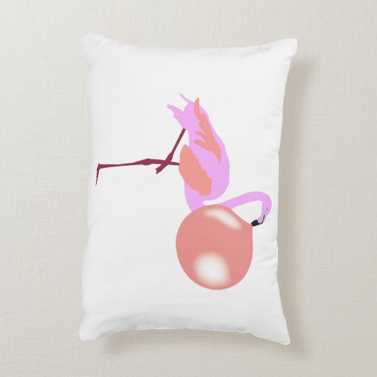 Funny Bubble Gum Flamingo Bgloing Bubble Accent Kussen (Achterkant (Verticaal))