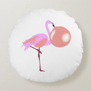 Funny Bubble Gum Flamingo Bgloing Bubble Rond Kussen