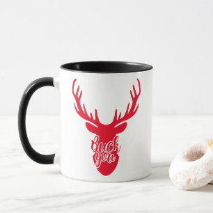 Funny Buck je Red Deer Antlers Kerstmis Mok