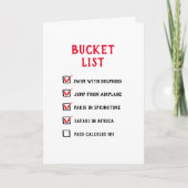 Funny Bucket List - Verjaardagspensioen Afstuderen Kaart (Voorkant)