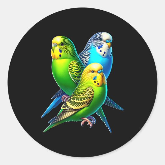 Funny Budgie Budgerigar Design Ronde Sticker (Voorkant)