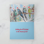 Funny Budgie Budgerigar Joyeuse carte de Noël (Intérieur)