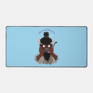 Funny buffalo bison cartoon illustratie bureaumat