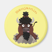 Funny buffalo bison cartoon illustratie magneet (Voorkant)