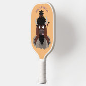 Funny buffalo bison cartoon illustratie pickleball paddle (Links)