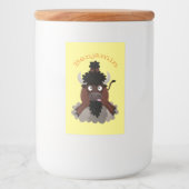 Funny buffalo bison cartoon illustratie voedselcontainer etiket (Voorkant)