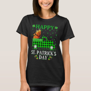 Funny Buffalo Play Green Truck Butterfly St Patri T-shirt