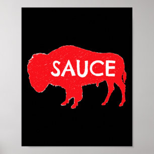 Funny Buffalo Sauce Graphic Hot Wings Spicy Food C Poster