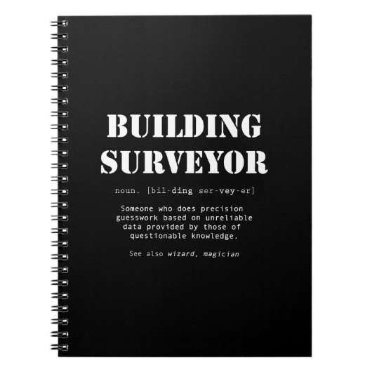 Funny Building Surveyor Dictionary Cadeft Notitieboek (Voorkant)