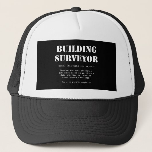 Funny Building Surveyor Dictionary Cadeft Trucker Pet (Voorkant)