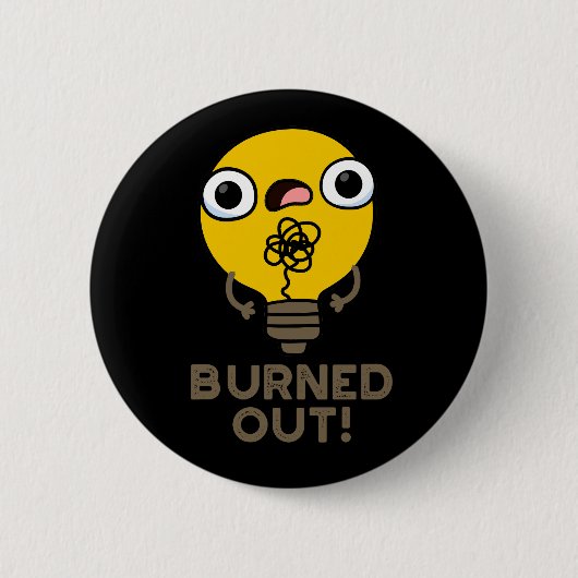 Funny Bulb Pun Dark BG Ronde Button 5,7 Cm (Voorkant)