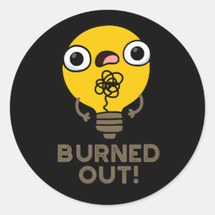 Funny Bulb Pun Dark BG Ronde Sticker