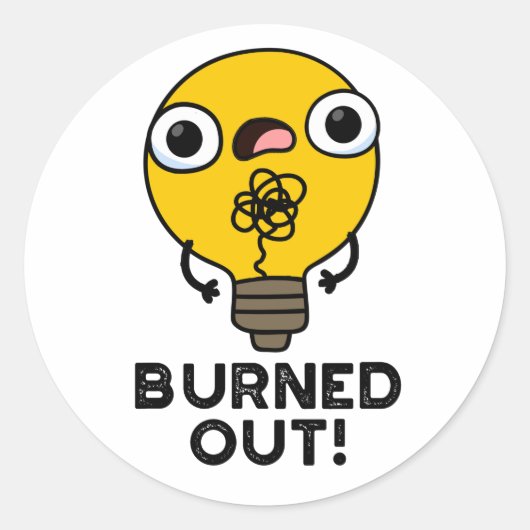 Funny Bulb Pun gebrand Ronde Sticker (Voorkant)