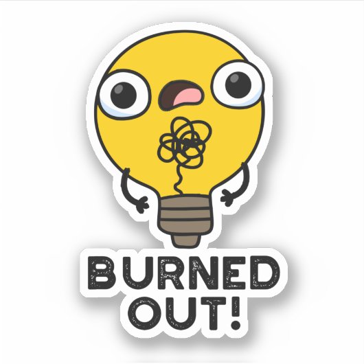 Funny Bulb Pun gebrand Sticker (Voorkant)