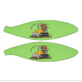 Funny bull Driving Bulldozer cartoon Basketbal (Panelen)